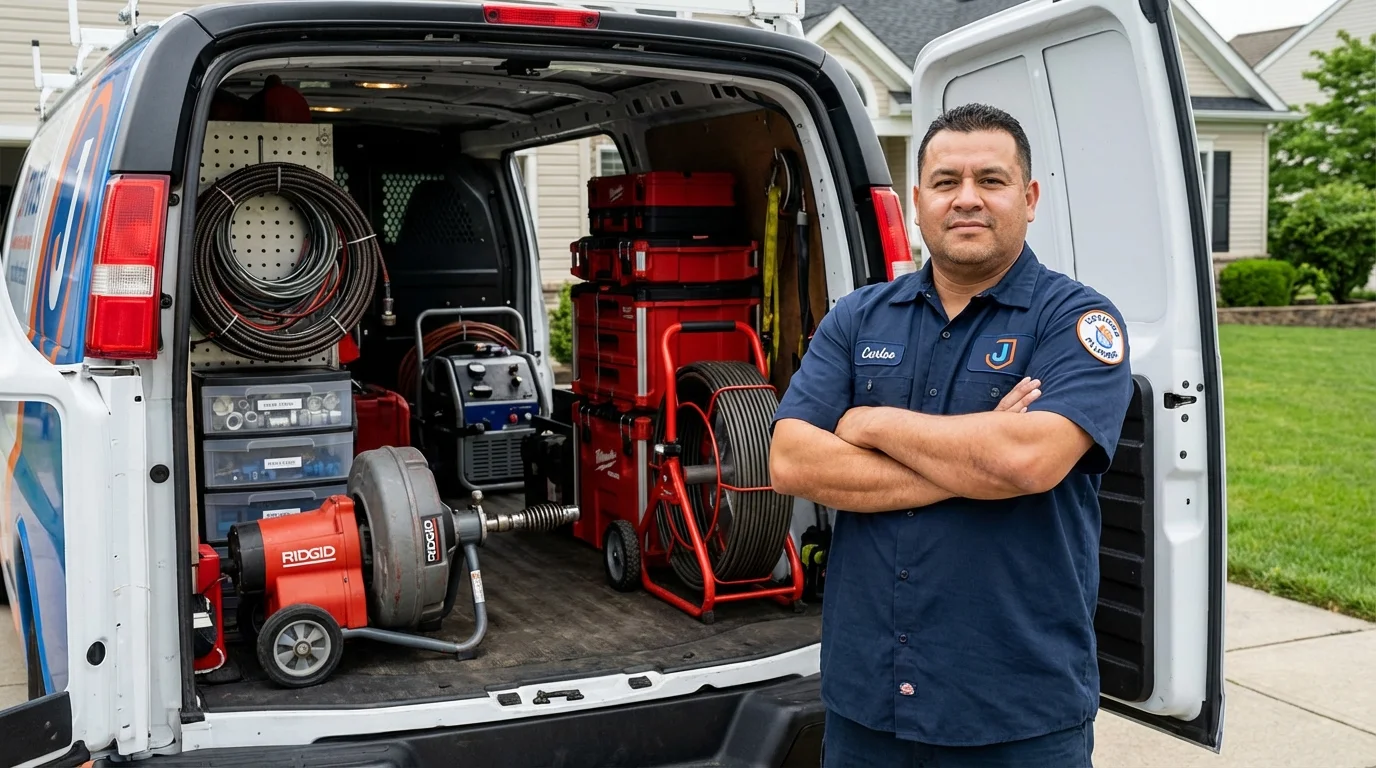 Professional drain cleaning equipment and Johns Plumbing LLC plumber in Britton